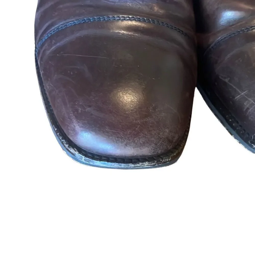 Cole Haan Men's 10.5 Brown Leather Lace Up Round Toe Classic‎ Dress Shoes